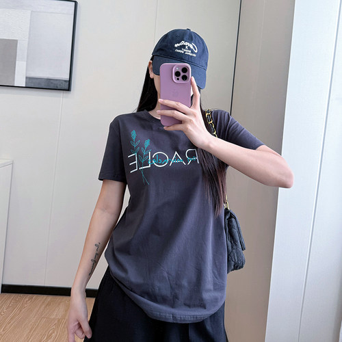 COCO大码字母印花正肩短袖T恤女夏季宽松百搭胖mm上衣遮肉显瘦