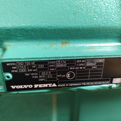 德国VOLVO进口沃尔沃TAD 720 VE涡轮增压水泥拖泵工程机械发动机