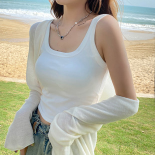 吊带小背心女2026春夏季 上衣 内搭打底外穿白色美背带胸垫一体无袖
