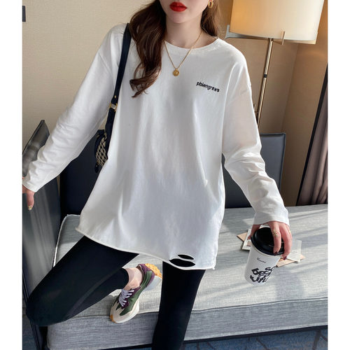 白色长袖t恤女款秋季打底衫内搭