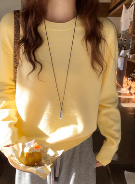 龙妹家黄色加厚羊绒打底衫女装内搭毛衣2026新款冬装高级针织上衣