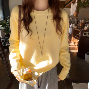 龙妹家黄色加厚羊绒打底衫女装内搭毛衣2026新款冬装高级针织上衣