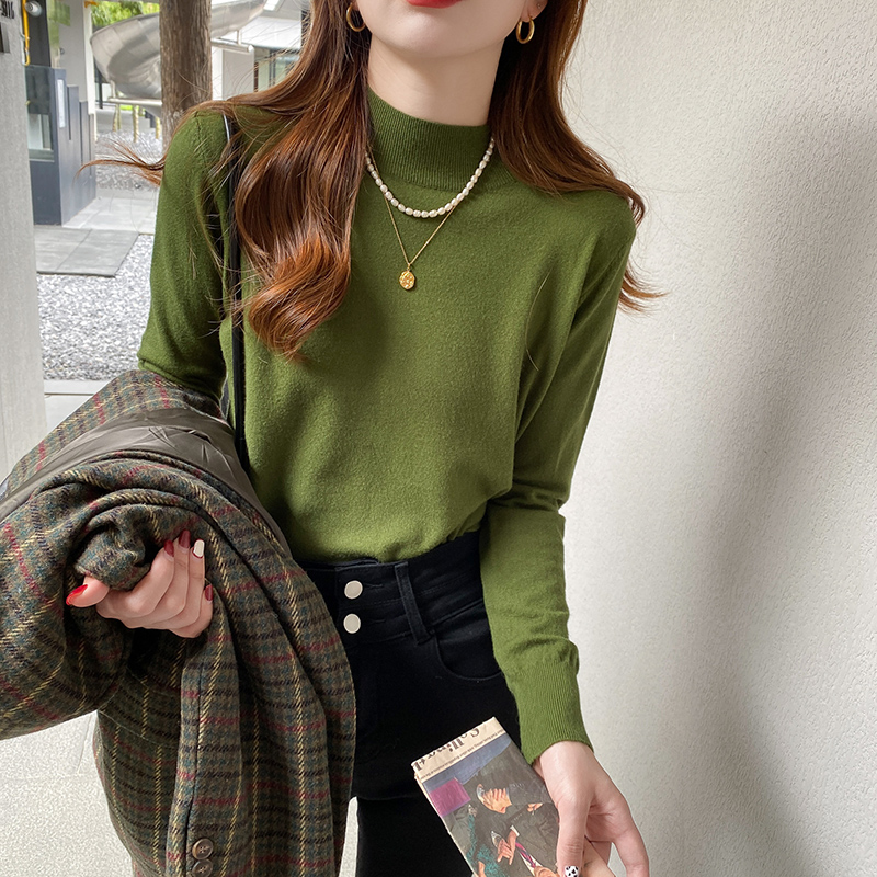 秋冬打底衫女内搭2023年新款爆款针织衫修身毛衣春秋百搭洋气上衣