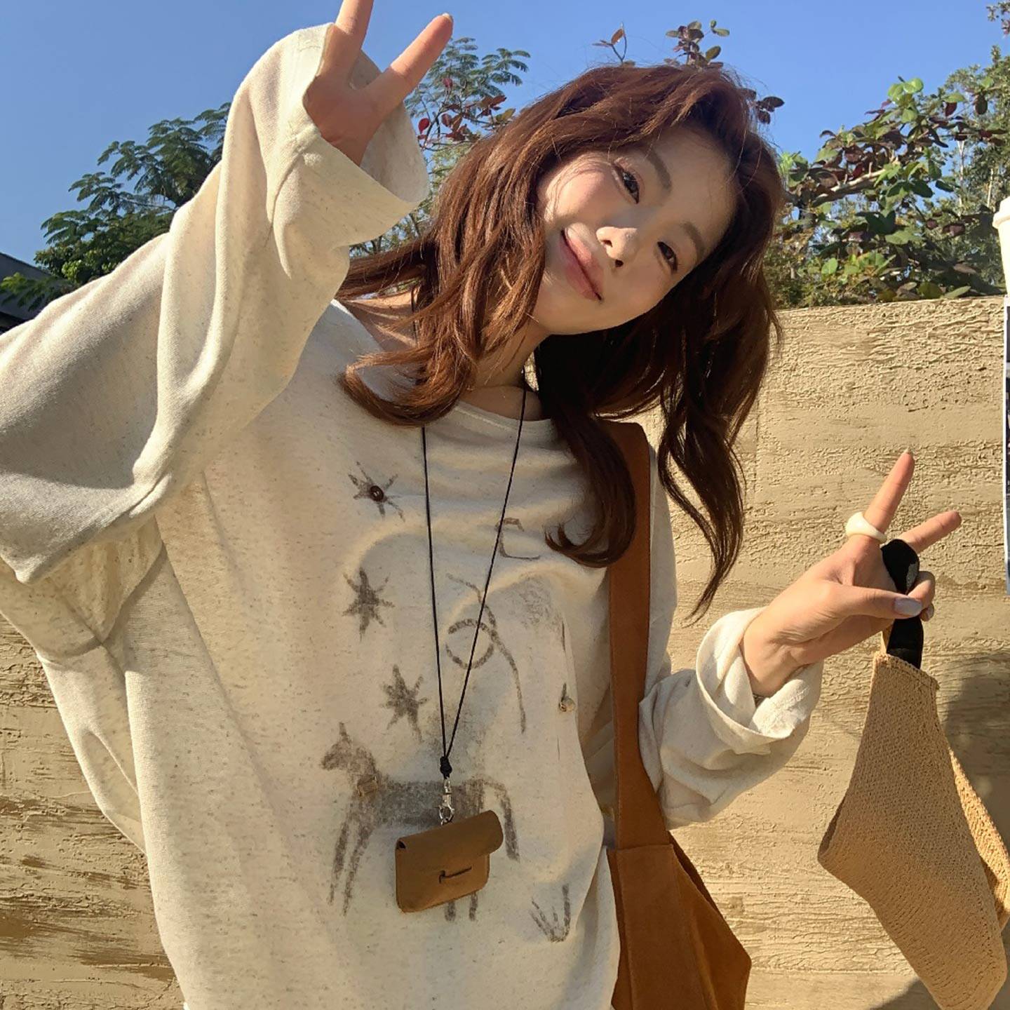 龙妹薄款防晒长袖T恤女外穿2026夏季新款绝美罩衫宽松上衣打底衫