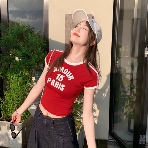2025新款美式印花短袖T恤女上衣