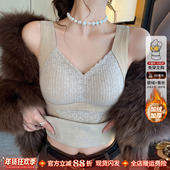 龙妹家德绒保暖背心带胸垫女内搭2026新款 秋冬季 加绒吊带打底上衣