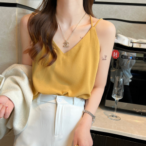 真丝吊带背心女内搭夏薄款外穿西装V领性感美背宽松无袖打底上衣