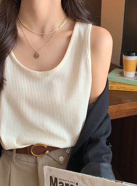 白色吊带背心女士内搭2026春夏新款大码胖mm遮肚宽松打底上衣外穿