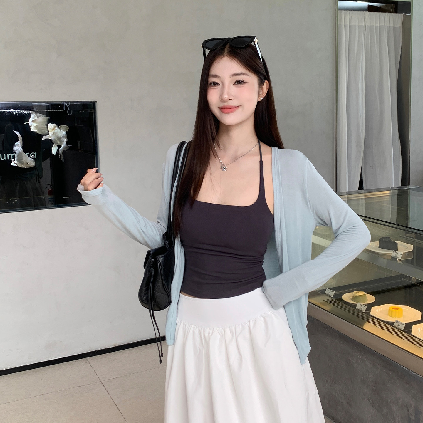 【冰丝防晒开衫】莱赛尔罩衫上衣图片