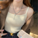 吊带短款 白色西装 打底黑色上衣 外穿2025新款 针织小背心女内搭秋季