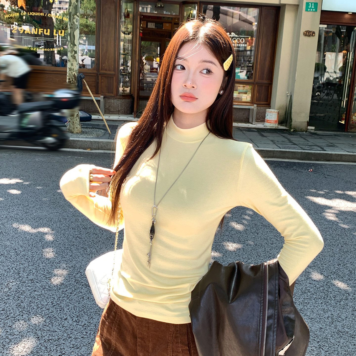 早秋新款时尚百搭打底衫女上衣