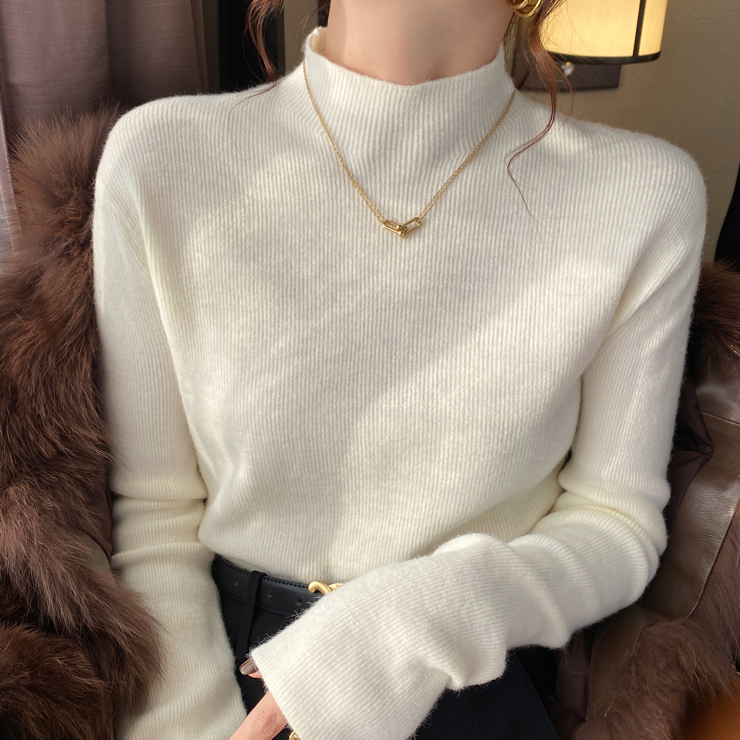 【秋冬百搭针织打底衫】宽松慵懒