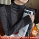 加绒加厚修身 深灰色半高领磨毛打底衫 女内搭高级感2025冬新款 上衣