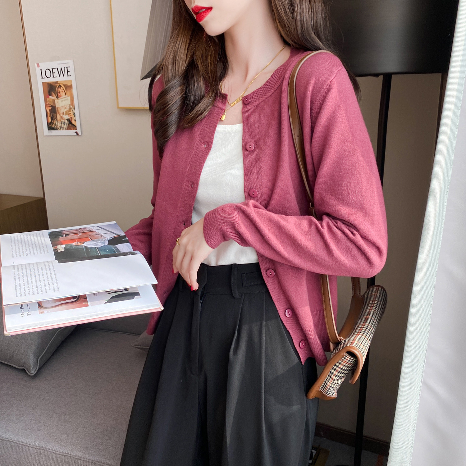 针织开衫女装2020年新款薄款毛衣外套春秋短款内搭打底衫外搭上衣