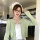 高级感针织上衣 外套女外穿内搭毛衣2026春夏新款 龙妹绿色薄款 开衫