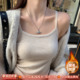 龙妹家针织磨毛加绒保暖吊带背心女内搭2025新款 秋冬穿搭上衣打底
