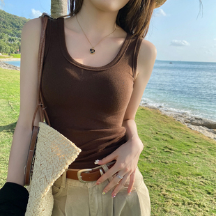 打底内搭修身 无袖 可外穿上衣 新款 宽肩带圆领吊带背心女2026春夏季