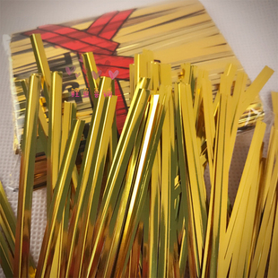 15CM 金丝扎条扎带毛绒玩具袋烘焙金线袋口扎绳婚庆用品长8