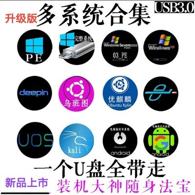 u盘版多系统合集,直接运行安卓乌班图卡利深度w10wtg随身移动系统