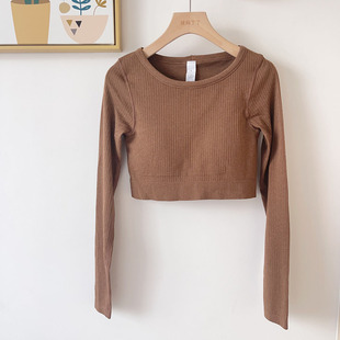 T恤瑜伽服带胸垫EBB运动长袖 Ebb 女士运动长袖 Street 瑜伽上衣