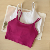 瑜伽文胸 吊带基本款 带胸垫运动内衣 女士瑜伽背心 店长真心推荐