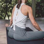 Up开叉蝴蝶绑结运动罩衫 辣妈丁丁 上衣 背心All Tied 瑜伽罩衫 无袖