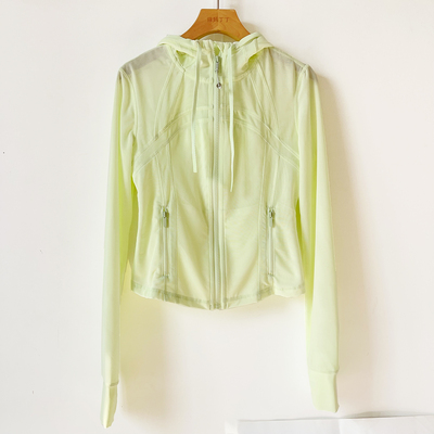 Define女士短款网纱连帽夹克