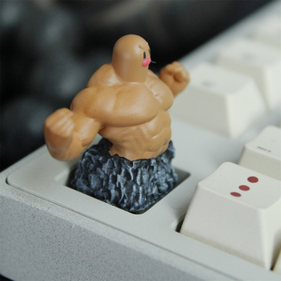 kiwi键帽馆肌肉地鼠树脂键帽机械键盘键帽单个摆件送男友礼物