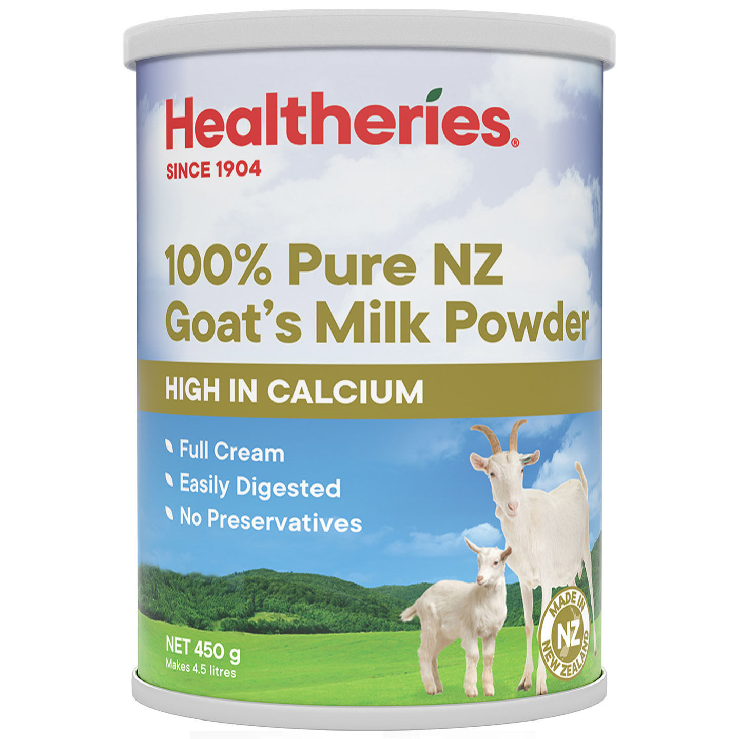 澳洲直邮 HEALTHERIES 贺利寿纯山羊奶粉 高钙 中老年奶粉 450g