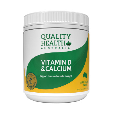2件价/直邮Quality Health 维生素D3+碳酸钙片300粒 钙 骨质健康