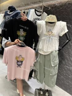 LATTE正版夏季新款 很好看的图案舒服百搭短袖T恤女