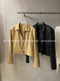 新款 洋气气质百搭简单皮衣外套女 春季 SENSE正版