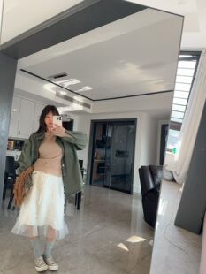 腰部自己系绳 白色纱裙半身裙女 模特自留春夏新款 很仙