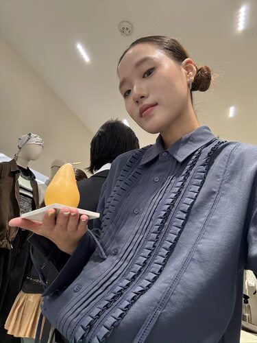 TRUST ME正版秋季新款 很洋气的压褶设计感纯色衬衫女