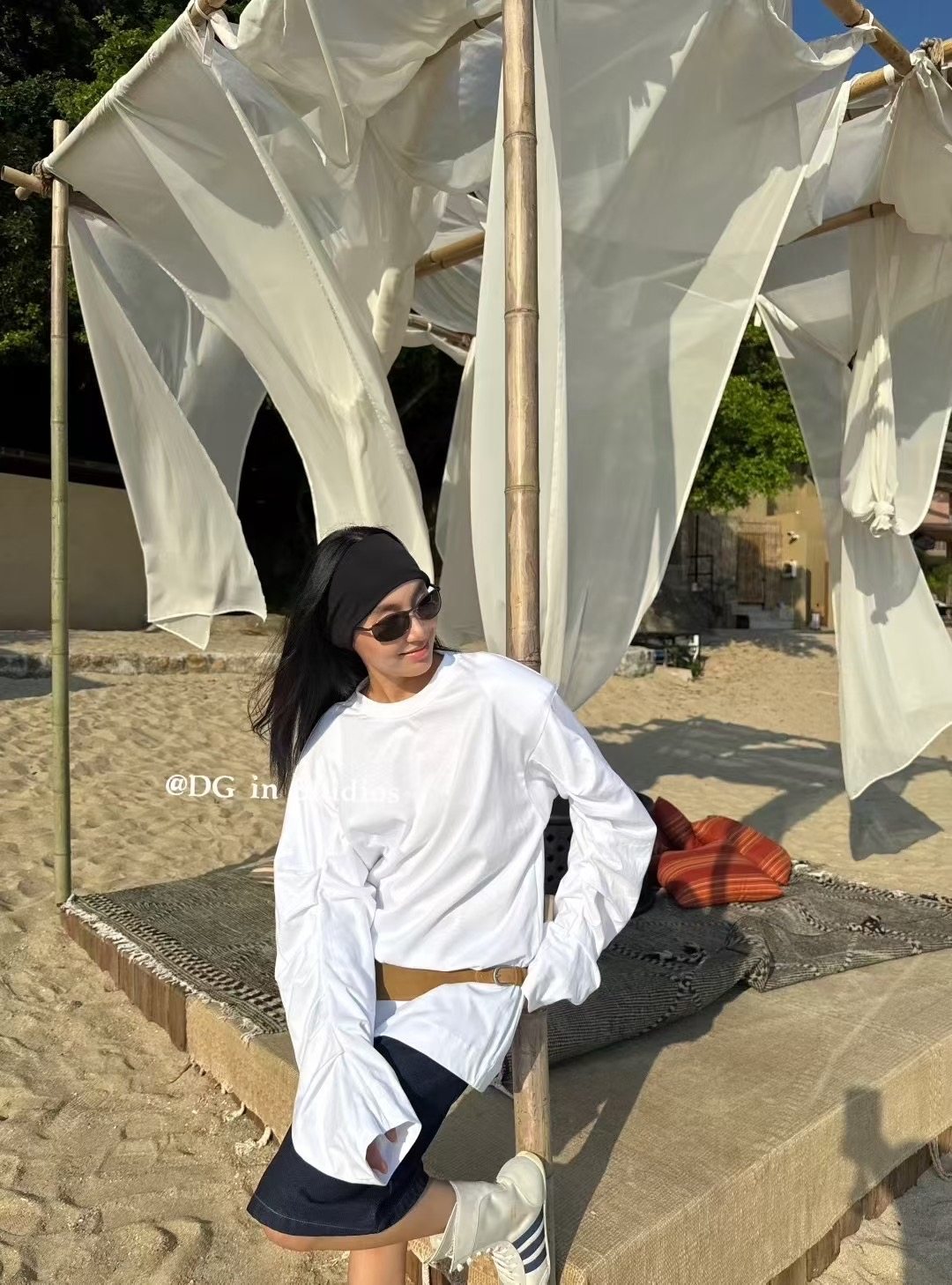 十三行DG正版 早秋新款宽松洋气纯色百搭T恤女