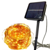 太阳能LED灯串满天星 彩灯铜线灯结婚新年圣诞节室外挂树灯