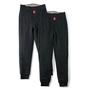 四面弹中老年加厚纯羊毛絮片棉裤男女炭灰色-XD-40