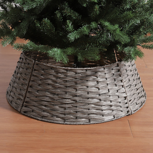 森韵圣诞树底座藤编围栏栅栏装饰