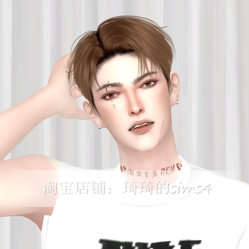 琦琦原创 模拟人生4人物mod|男353| 含8套服装发型sims4捏脸游戏