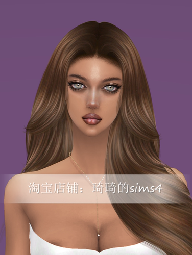 琦琦原创 模拟人生4人物mod|女341|含8套服装发型sims4捏脸游戏