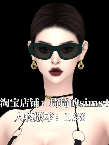 琦琦原创 模拟人生4人物mod|女285|含8套服装发型sims4捏脸游戏