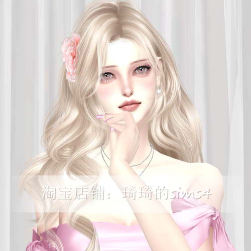 琦琦原创 模拟人生4人物mod|女371|含8套服装发型sims4捏脸游戏