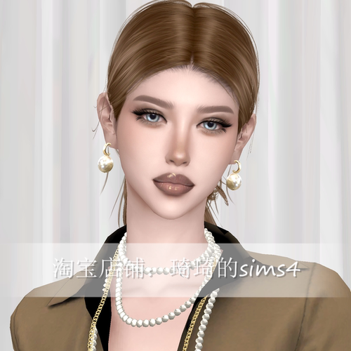 琦琦原创 模拟人生4人物mod|女383|含8套服装发型sims4捏脸游戏
