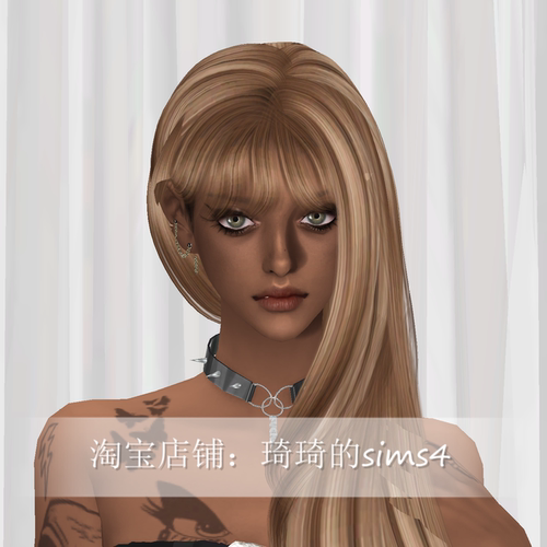 琦琦原创 模拟人生4人物mod|女372|含8套服装发型sims4捏脸游戏