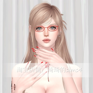 琦琦原创 模拟人生4人物mod|女358|含8套服装发型sims4捏脸游戏