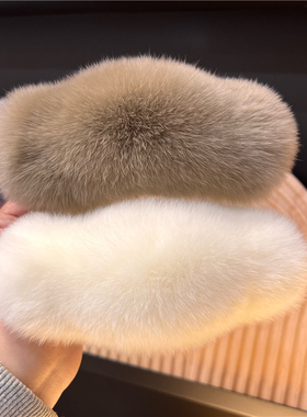 真獭兔毛大号发夹后脑勺气质夹子网红新款可爱毛绒头饰发抓发饰