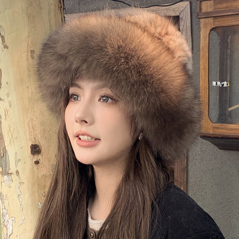 赛雅娜紫貂帽子室外韩版女秋冬