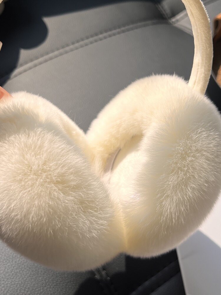 겨울철 여성을 위한 귀여운 진짜 렉스 토끼 모피 귀마개 사이클링을 위한 다용도의 따뜻한 플러시 이어백 방풍 귀마개 개폐식 귀마개