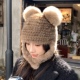 可爱真水貂毛皮草帽子女秋冬韩版 高级感保暖狐狸毛球球护耳雷锋帽
