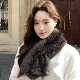 赛雅娜真兔毛围巾女秋冬季 新款 保暖护颈皮草围脖百搭加厚真毛领子